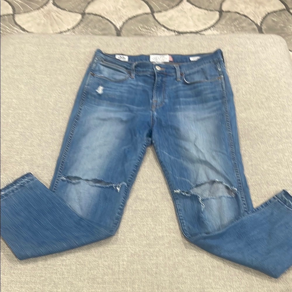Distressed Blue Jeans